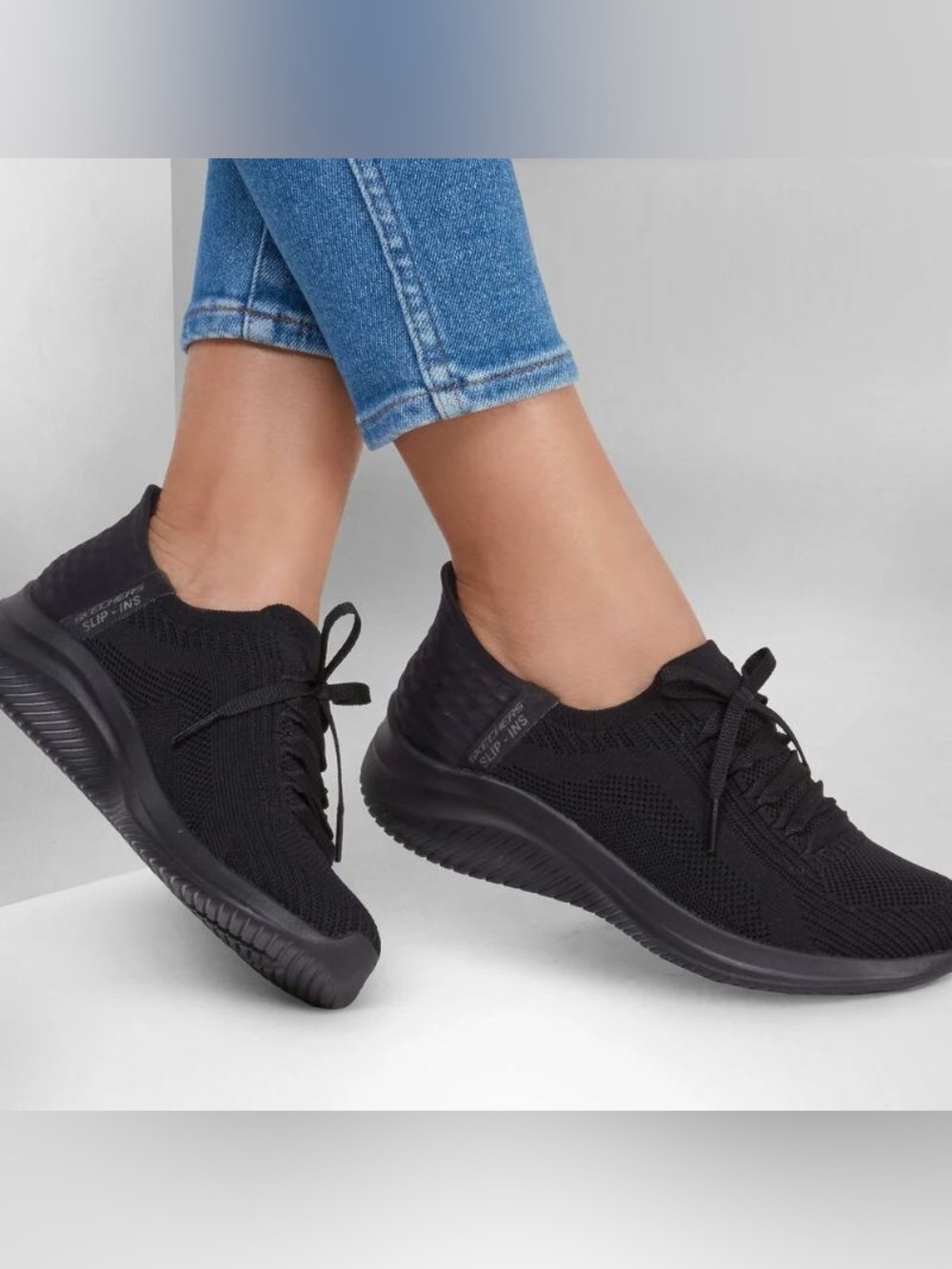 Sketchers Black Ultra Flex 3.0 Slip In Shoes Size 8.5